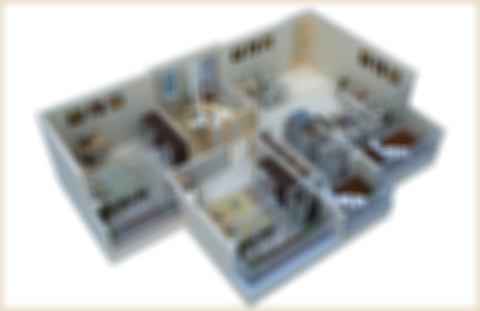 2 BHK floor plan (Type I)3D